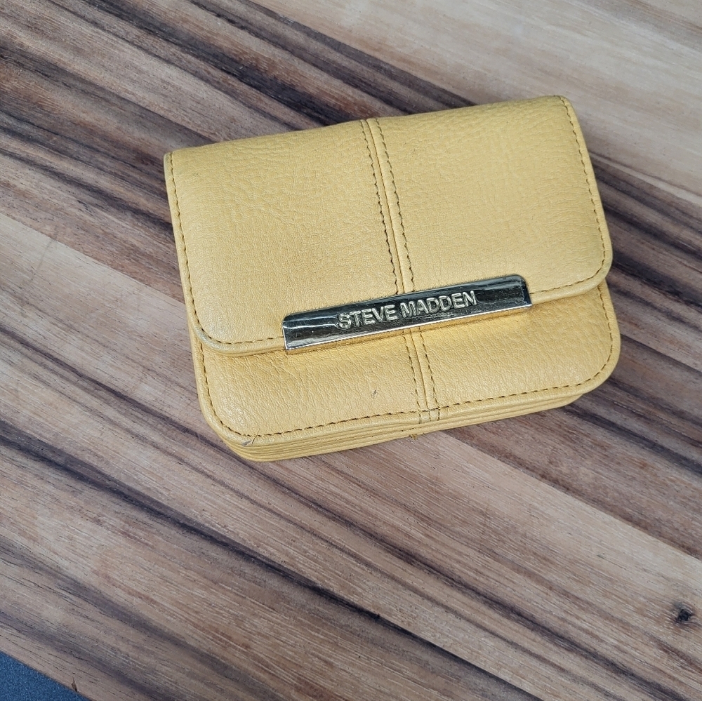 Steve Madden Yellow Women's Wallet with Gold Finishings, EUC